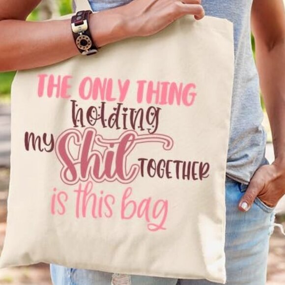 Tote Bag - Humorous Funny Large Canvas Cross Body Tote - Picture 2 of 5